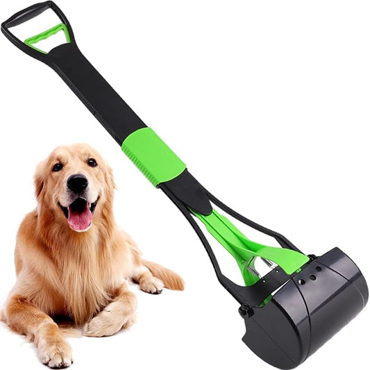 ienjoyed 36“ Large Dog Pooper Scooper for Large Dogs Heavy Duty, Non-Breakable Dog Poop Scooper with Wide Handle for Grass, Gravel, Durable Dog Poop Pick Up Tool, Long Handled Poop Grabber (Green)