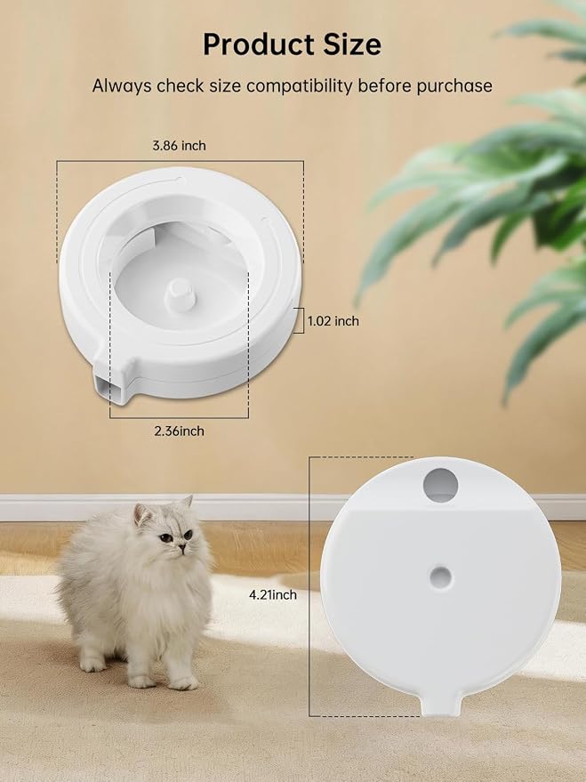 Pet Water Dispenser Replacement Filter, Filters for 3L/3.6L/4.6L/6L/8L Gravity Automatic Dog Water Fountain, Auto-Refill Pet Waterer Filter Replacement, 8 Filters with 1 Brush