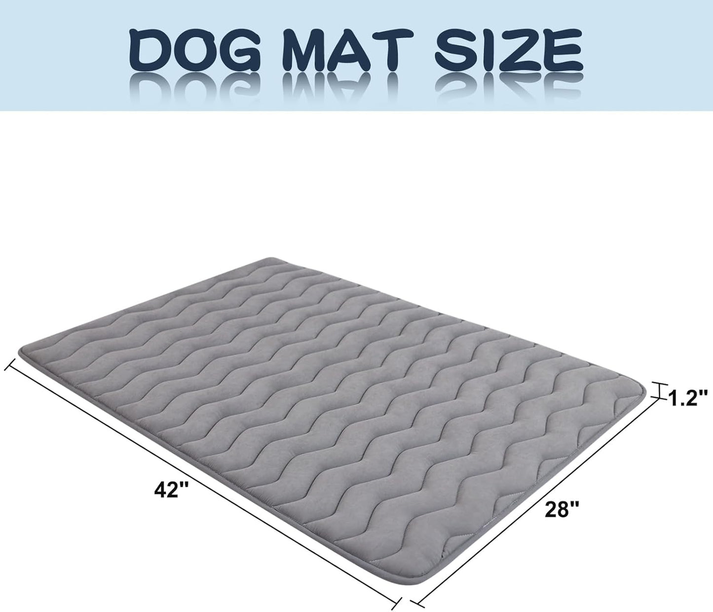 Bubble bear Dog Crate Mat - Upgraded Thick, Ultra Soft, Washable & Anti-Slip Kennel Pad for Small/Medium/Large Dogs, Dark-Hued to Hide Stains (42"x28")