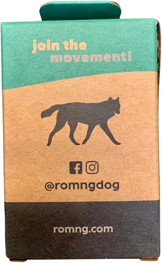 ROMNG Compostable Dog Poop Bags with Balck Dispenser, Plant-Based, TUV Certified, Unscented, Leak-Proof, 7 Rolls, 105 Bags, Black
