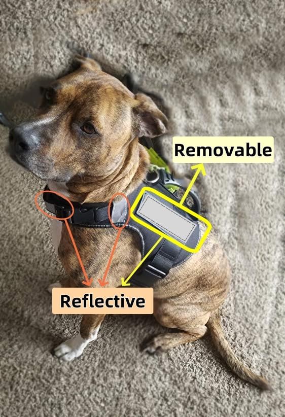 No Pull Service Dog Vest Harness (XXL) with Soft Handle and Reflective Stripe for Service Dogs Adjustable Padded Vest with Removable Reflective Patches for Medium and Large Dogs