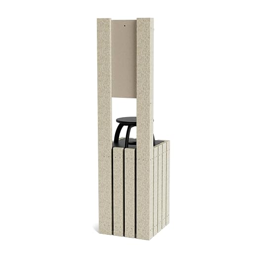 Pet Waste Bag Dispenser for Dog Parks, Trails & Public Spaces, Recycled Plastic with Built in Trash Can and Bag Dispenser | Weather Resistant & Built to Last a Lifetime - Sand