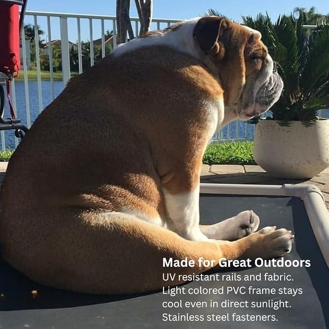 Kuranda Chewproof Elevated Dog Bed – 25" x 18" - Sunsure Textilene - Birch