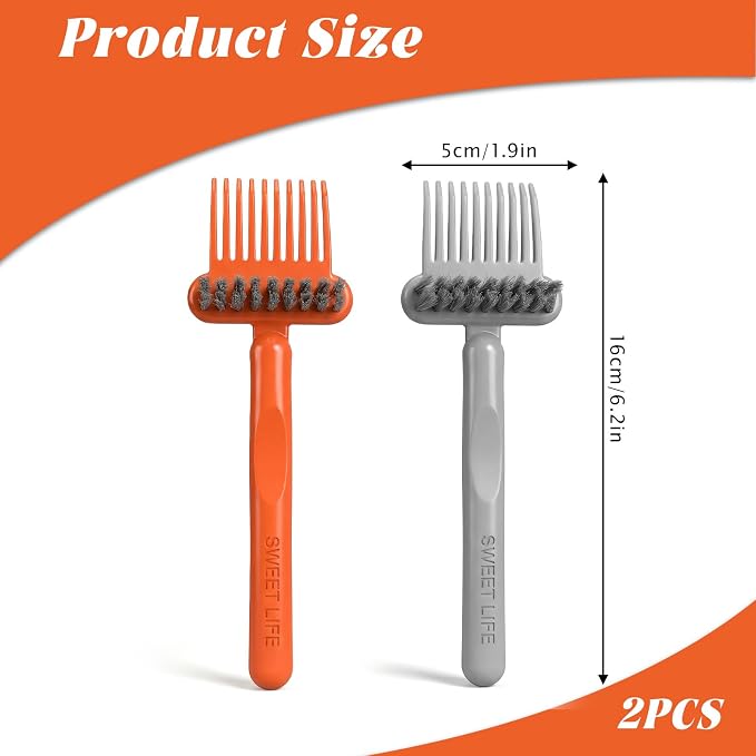 2 Pcs Brush Cleaning Tool 2-in-1 Hair Brush Cleaner Tool, Effective Hairbrush Cleaner Hair Brush, Portable Comb for Removing Hair and Dust for Home Travel Salon Use