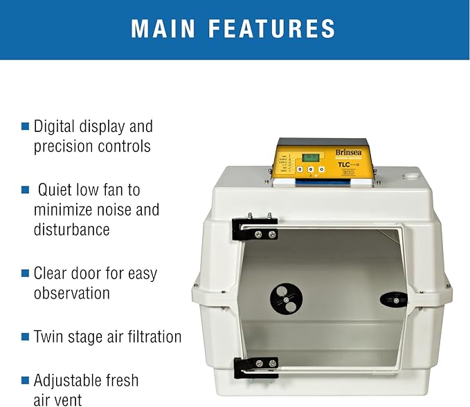 Brinsea TLC-40 Eco Series II Bird Brooder, Pet Recovery Incubator with Air Filtration & Digital Temperature Display for Birds, Puppies, Kittens, and Other Orphaned & Injured Small Animals