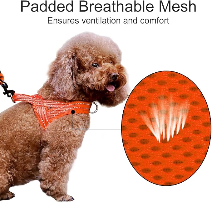 Plutus Pet No Pull Dog Harness for Small Dogs, Breathable Mesh Padded | Adjustable Reflective with Handle, Escape Proof, Quick Fit Pet Vest, Front Clip, for Training and Walking, Orange, S