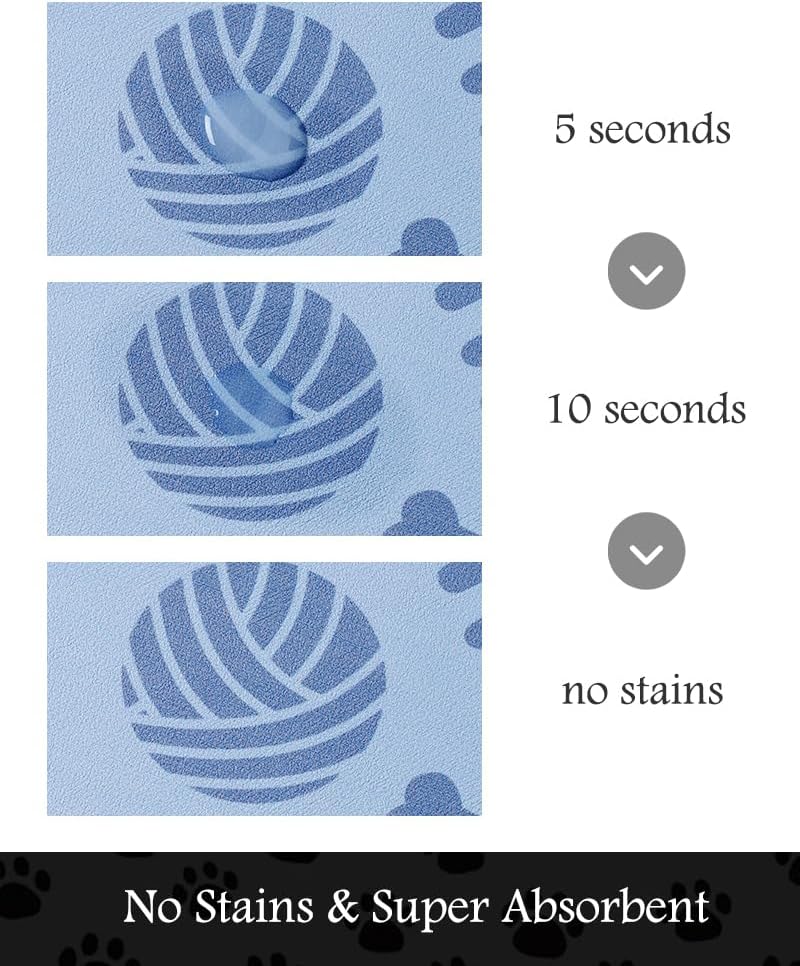 Pet Feeding Mat-Absorbent Dog Mat for Food and Water Bowl-No Stains Quick Dry Water Dispenser Mat-Dog Accessories Pet Supplies-Bowl for Messy Drinkers（Bone,17"x28"