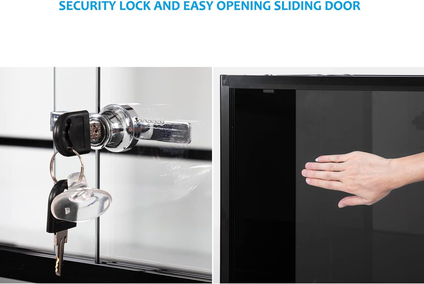 REPTI ZOO 68 Gallon Reptile Terrariums, 48" X 18" X 18" Reptiles Tanks Enclosure for Bearded Dragon Ball Python Snake, Black-Tinted ECO Glass Reptile Habitat with Sliding Door & Top Screen Ventilation