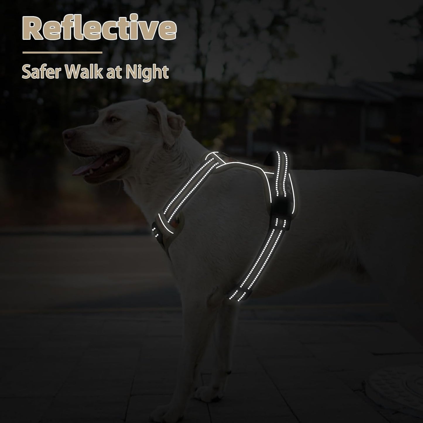 PUPTECK No Pull Dog Harness for Large, Adjustable Reflective Dog Harness with Handle Easy Control, Comfortable Soft Padded Pet Vest Harness for Extra Large Dogs, Camouflage XL