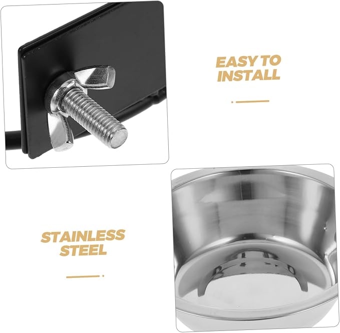 Stainless Steel Wall Bowl Elevated Pet Feeder for Outdoor Use Large Dog Bowls Easy Access