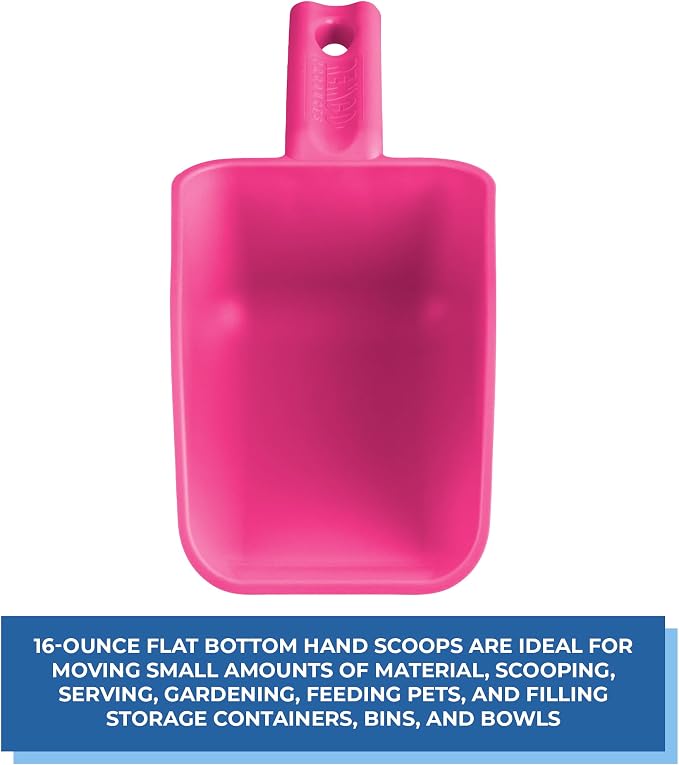 Vikan Remco 63001 Color-Coded Plastic Hand Scoop - BPA-Free Food-Safe Kitchen Utensils, Restaurant and Food Service Supplies, 16 oz, Pink