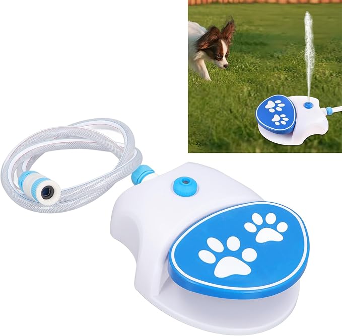 VBESTLIFE Dog Water Fountain, Automatic Pet Water Dispenser with Step On Pedal, Foot Activated Outdoor Sprinkler, Anti Slip Heavy Duty Bowl for Large Breed