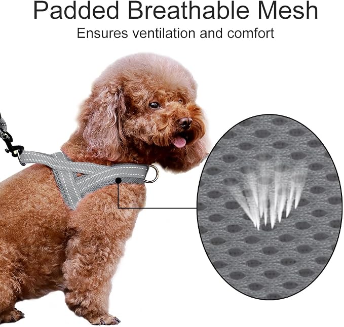 Plutus Pet No Pull Dog Harness for Large Dogs, Breathable Mesh Padded | Adjustable Reflective with Handle, Escape Proof, Quick Fit Pet Vest, Front Clip, for Training and Walking, Gray, L