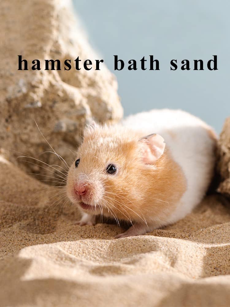 Hamster Bath Sand, 3lb Dust Free Desert Sand or Potty Litter Sand for Hamster Chinchillas Gerbil Syrian Mice Small Animals(Beige)