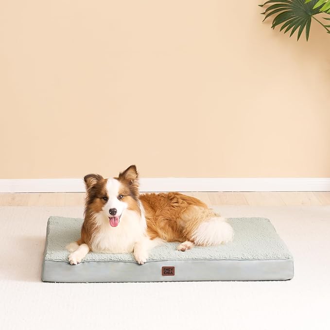 EHEYCIGA Orthopedic Dog Bed Large with Removable Washable Cover, 36x27 | Egg Crate Foam Support, Durable Oxford fabric, Non-Slip Bottom, Machine Washable, Soft Waterproof Plush Pet Bed Mat For Crate