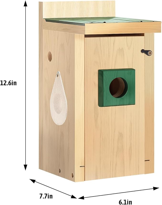 CEDAR ALPHA Bluebird Bird House with Camera,Metal Roof,1080P Birdhouse for Outside with Night Vision, Birdhouse with Camera APP Control, 2.4G WiFi App to Observe Bird Activities