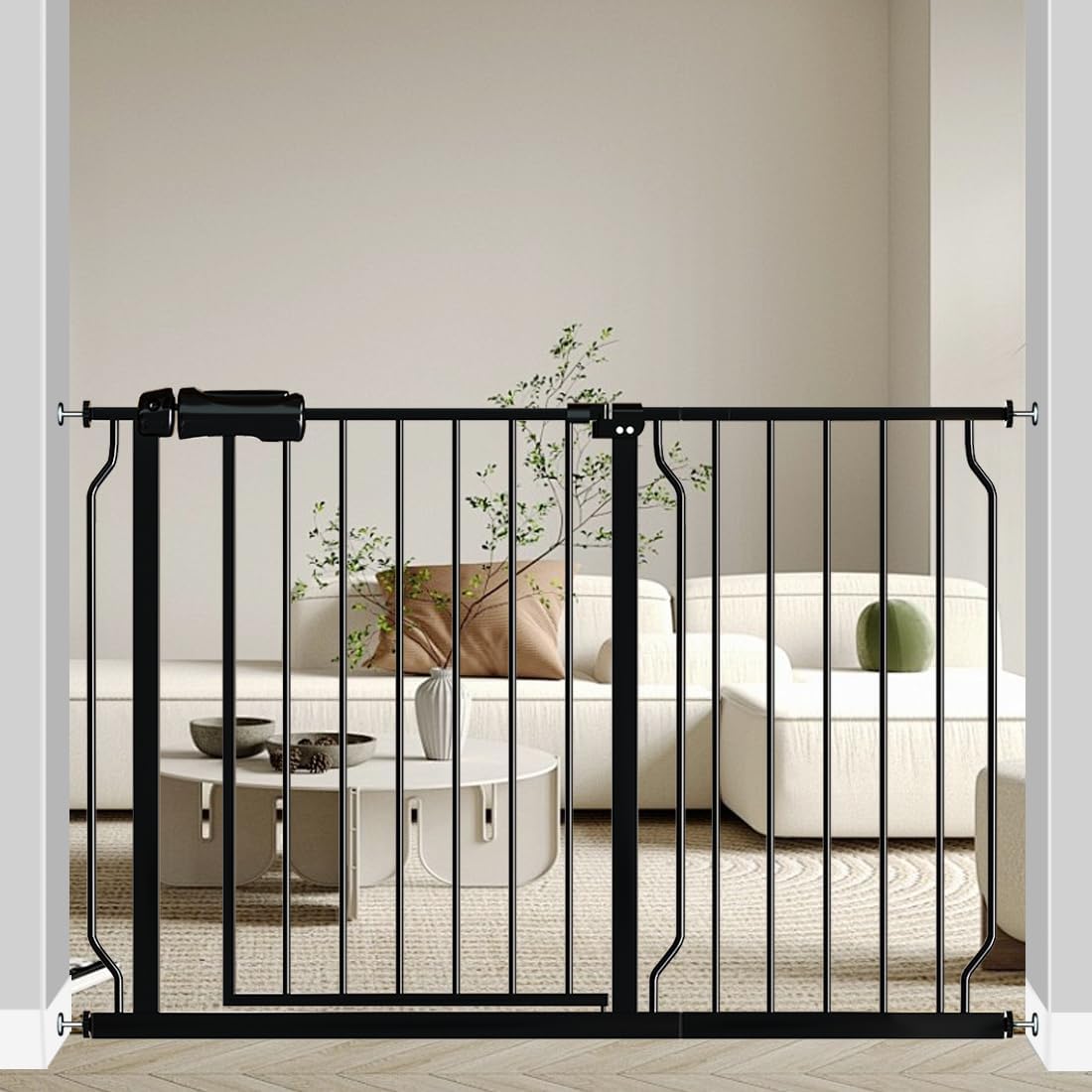 Fairy Baby Safety Gate 14.17 inch Extension for Extra Wide Baby Gate Dog gate Pressure Mounted Walk Through Pet Gate Black