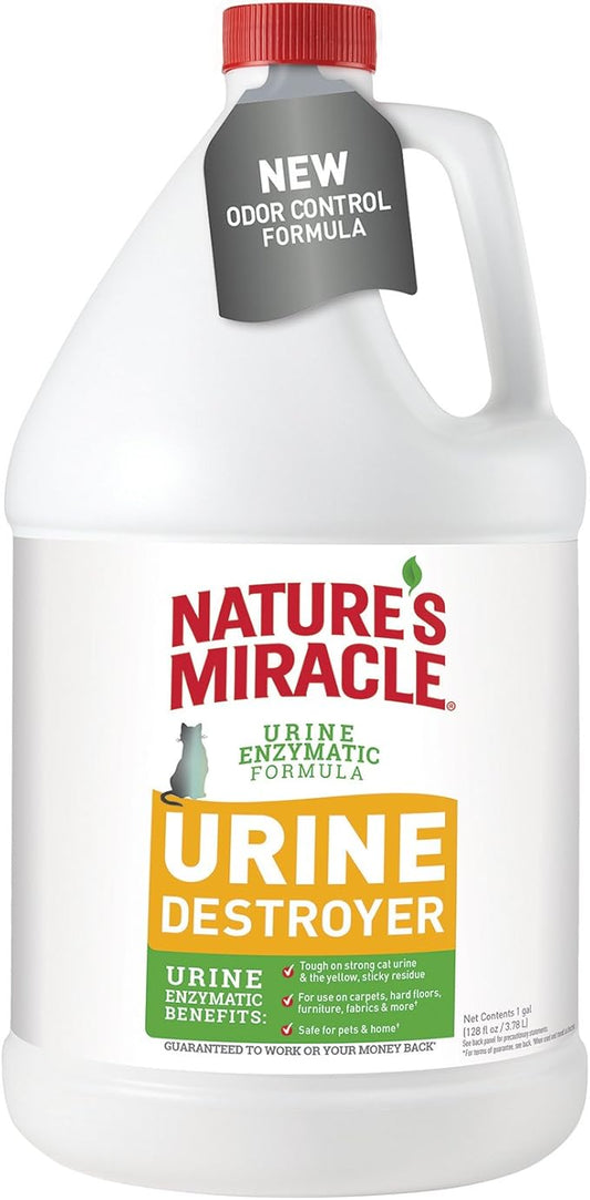 Nature's Miracle Urine Destroyer, Cat Urine Enzyme Cleaner, Pour, 128 fl oz