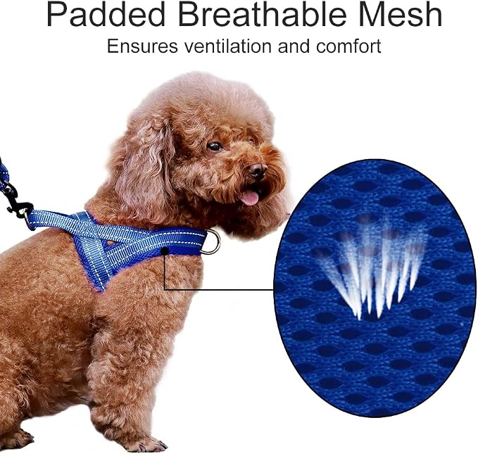 Plutus Pet No Pull Dog Harness for Small Dogs, Breathable Mesh Padded | Adjustable Reflective with Handle, Escape Proof, Quick Fit Pet Vest, Front Clip, for Training and Walking, Royal Blue, S