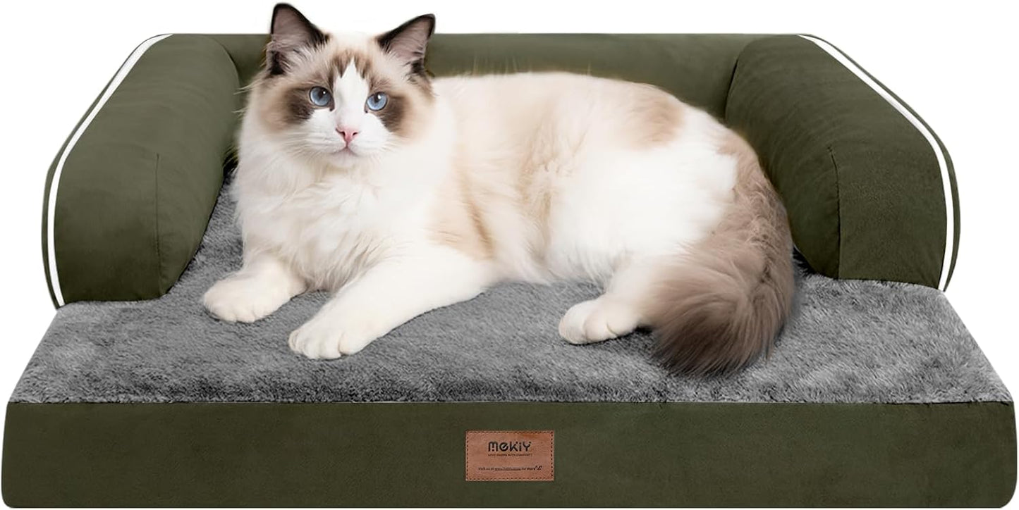 Small Dog Bed and Cat Sofa Waterproof Orthopedic Dog Beds for Small Dogs Cat Bed Comfy Pet Couch Sofa Beds with Washable Removable Cover & Non-Slip Bottom