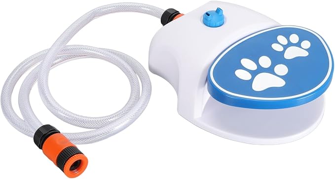 Pet Supplies: Outdoor Dog Water Fountain, Step On Activated Dog Water Dispenser with Hose for Large Dogs, Pet Drinking Fountain, Plastic Automatic Waterer