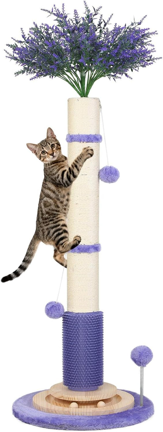 Cat Scratching Post,45'' Tall Vertical Cat Scratcher Tree Toys for Indoor Large Adults