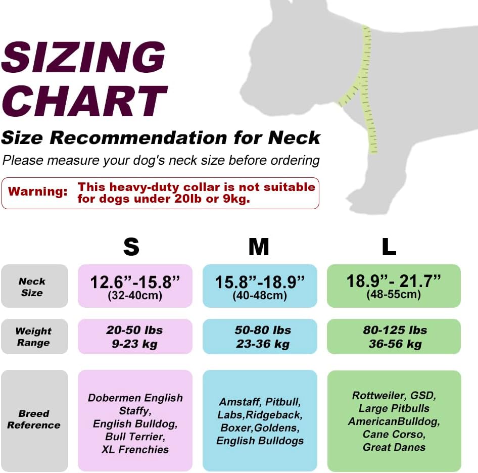 TSPRO Tactical Dog Collar 1.5 Inch Wide Thick Dog Collars with Heavy Duty Metal Buckle, Durable, Strong, Adjustable for Medium to Large Dogs (Christmas Green L)