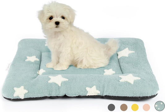 Mora Pets Dog Crate Pad Kennel Bed Crate Mat for Small Dogs Washable Cute Star Pet Bed for Dog Cage Ultra Soft Flat Puppy Cat Kitten Pillow Cushion for Sleeping Anti-Slip Blue 24 x 18