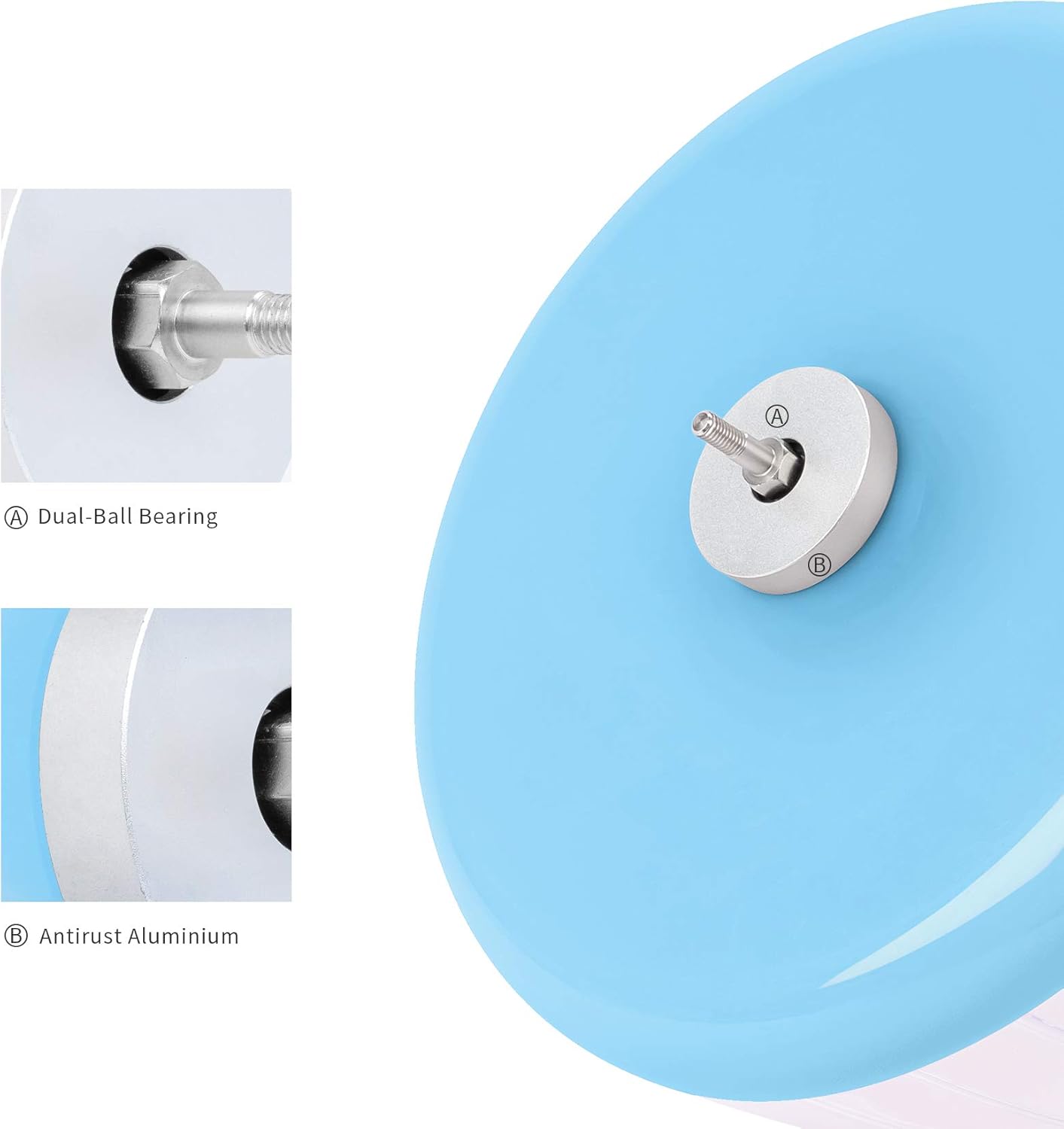 Niteangel Super-Silent Hamster Exercise Wheels: - Quiet Spinner Hamster Running Wheels with Adjustable Stand for Hamsters Gerbils Mice Or Other Small Animals (M, Light Blue)