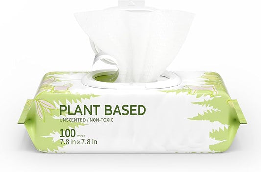 100 Unscented Dog Wipes for Paws and Butt Plant Based Hypoallergenic Pets Cleansing & Deodorizing Anal Gland Hygienic Puppy Wipes for Dogs Face and Body Cat Wipes Cleaning Fur Doggie Wipes Doggy Wipes