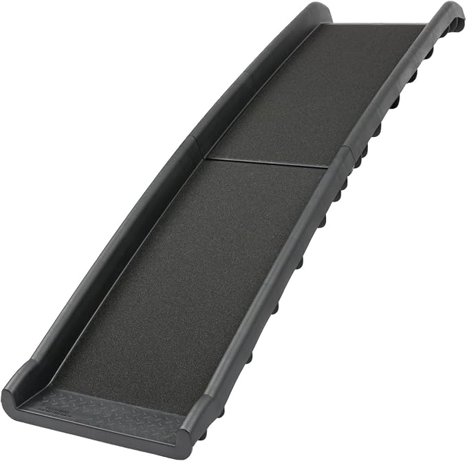 PetSafe Happy Ride Folding Dog Ramp | Extends 62 in, Lightweight Ramp Folds for Storage, High-Traction Surface, Side Rails & Rubber Feet, Supports up to 150 Lb