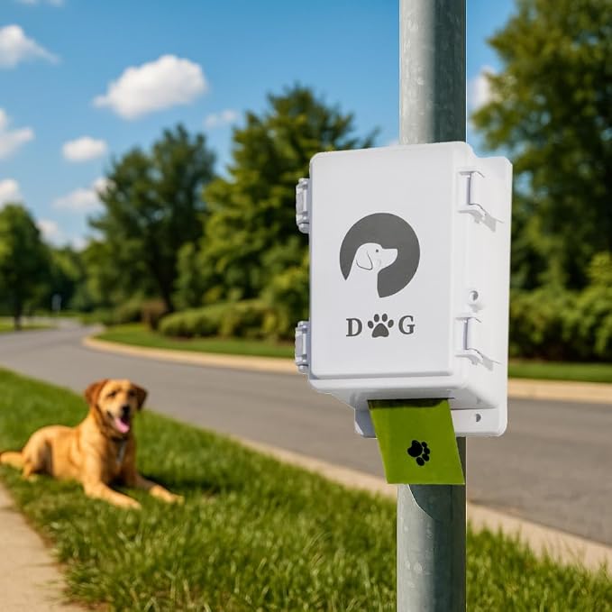 Wall Mounted Dog Poop Bag Dispenser - Heavy Duty Waterproof ABS Plastic Pet Waste Station, Indoor/Outdoor Holder for Yard, Patio, Garage & Lawn | Easy Access Design