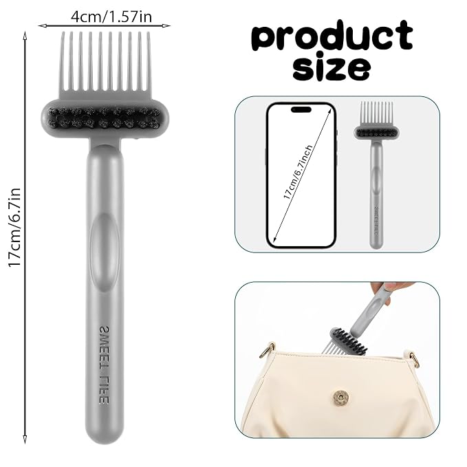 2Pcs 2-in-1 Hair Brush Cleaner & Remover Tool Brush Cleaning Tool Comb Cleaner Effective Hairbrush Cleaner Hair Brush Remover Rake for Man Woman Home Travel Salon Removing Hair Dust (Black; Gray)
