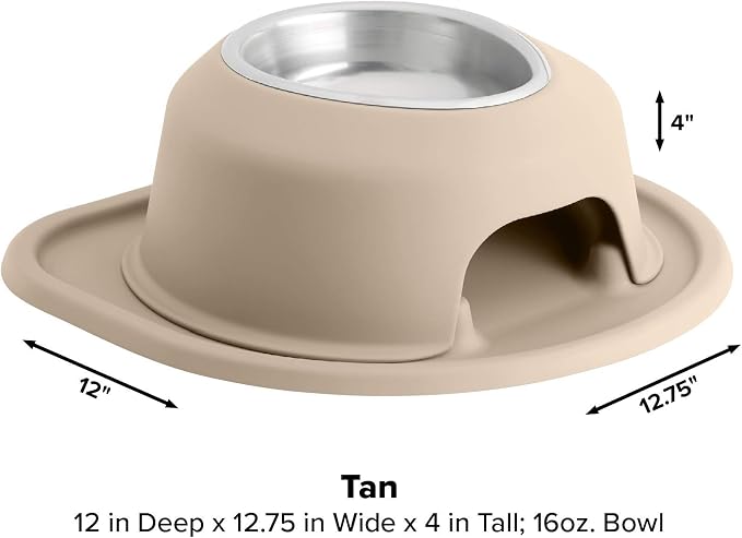 WeatherTech Single High Pet Feeding System - Raised Dog/Cat Bowl - 4" High Stand Tan (SH1604TNTN)
