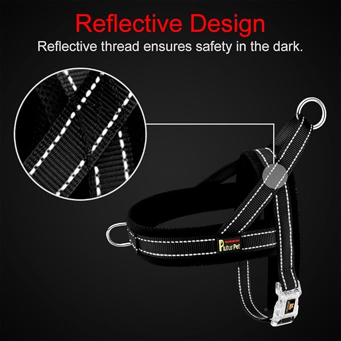 Plutus Pet No Pull Dog Harness for Large Dogs, Breathable Mesh Padded | Adjustable Reflective with Handle, Escape Proof, Quick Fit Pet Vest, Front Clip, for Training and Walking, Gray, L