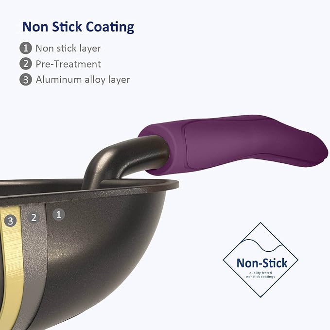 Cat Litter Scoop, Non-Stick Plated Aluminum Alloy Sifter, Kitty Durable Metal Scooper, Deep Shovel, Long Handle, Kitten Pooper Lifter, Size Large, Coated Black Body with Violet Handle