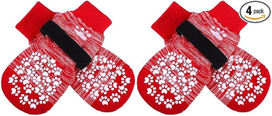 EXPAWLORER Anti Slip Dog Socks to Prevent Licking Paws, Dog Shoes for Hot Pavement, Dog Booties for Small Medium Large Senior Dogs, Traction Control Boots & Paw Protectors for Hardwood Floors