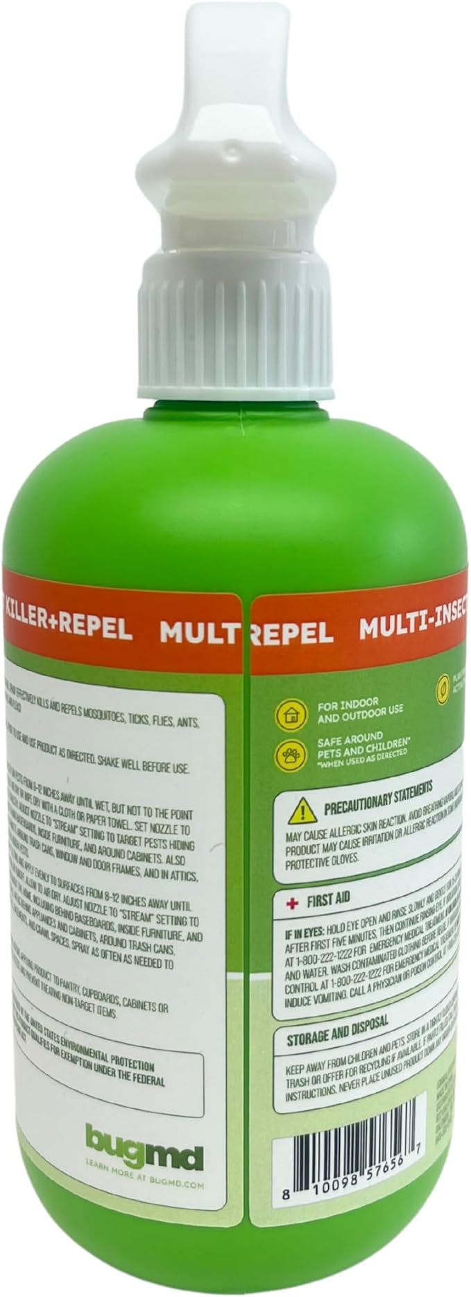 BugMD Pet Safe Multi-Insect Killer & Repellent | Peppermint Oil Spray for Spiders, Ants & Roaches | Indoor & Outdoor Bug Spray