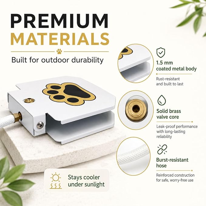Outdoor Dog Water Fountain - Paw-Activated Sprinkler for Large & Medium Dogs - Upgraded Copper Valve & Y Splitter - Perfect Pet Drinking Dispenser Toy