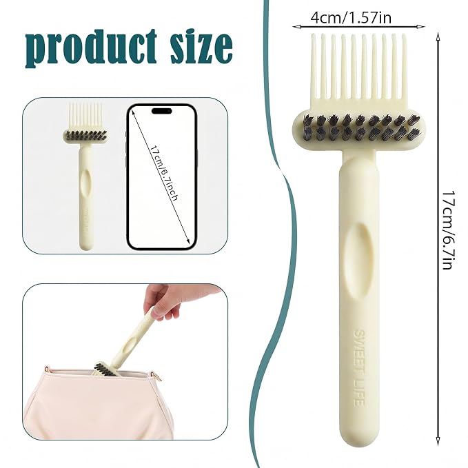 2-in-1 Hair Brush Cleaner & Remover Tool Brush Cleaning Tool Comb Cleaner Effective Hairbrush Cleaners Small and Portable for Travel Man Woman Home Salon Removing Hair Dust