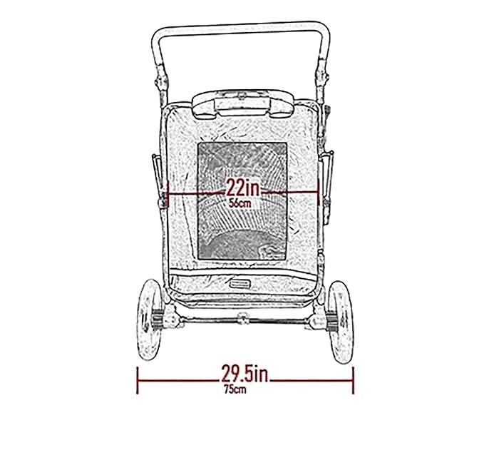 Pet Gear NO-Zip Pet Stroller with Dual Entry, Push Button Zipperless Entry for Single or Multiple Dogs/Cats, Pet Can Easily Walk in/Out, Gel-Filled Tires, Red Plum, Expedition