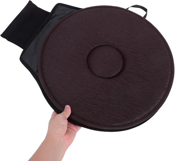 OUNONA 360 Degree Rotating Car Seat Cushion Lightweight Breathable Swivel Pad for Elderly Pregnant Women Easy Transfer Seat Protection for Home Office Travel 16.92X15.74X1.18 Inches