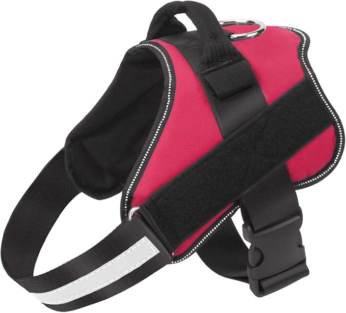 Dog Harness No Pull Reflective Adjustable Pet Vest with Handle for Outdoor Walking- No More Pulling, Tugging or Choking(Red,XL)