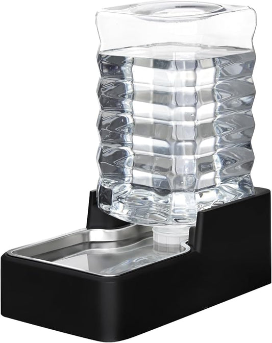 9L Dog Water Bowl Dispenser for Dogs:Leak Resistant Waterer | Filter-Free Design/Gravity Auto Refill/Stainless Steel Bowl/Multi-Pet Friendly/Easy to Clean/Multi-Pet Friendly