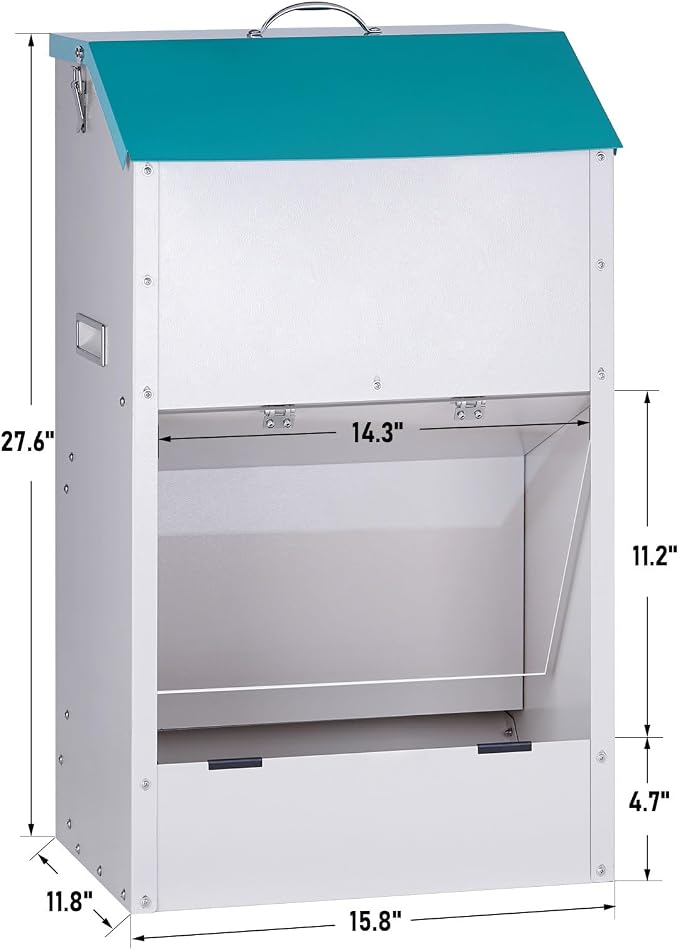 50Lbs Large Capacity Automatic Dog Feeder Large Breed | Galvanized Metal Gravity Self Feeding Dog Food Dispenser Extra Large Automatic Pet Feeder, for Indoor or Outdoor Use