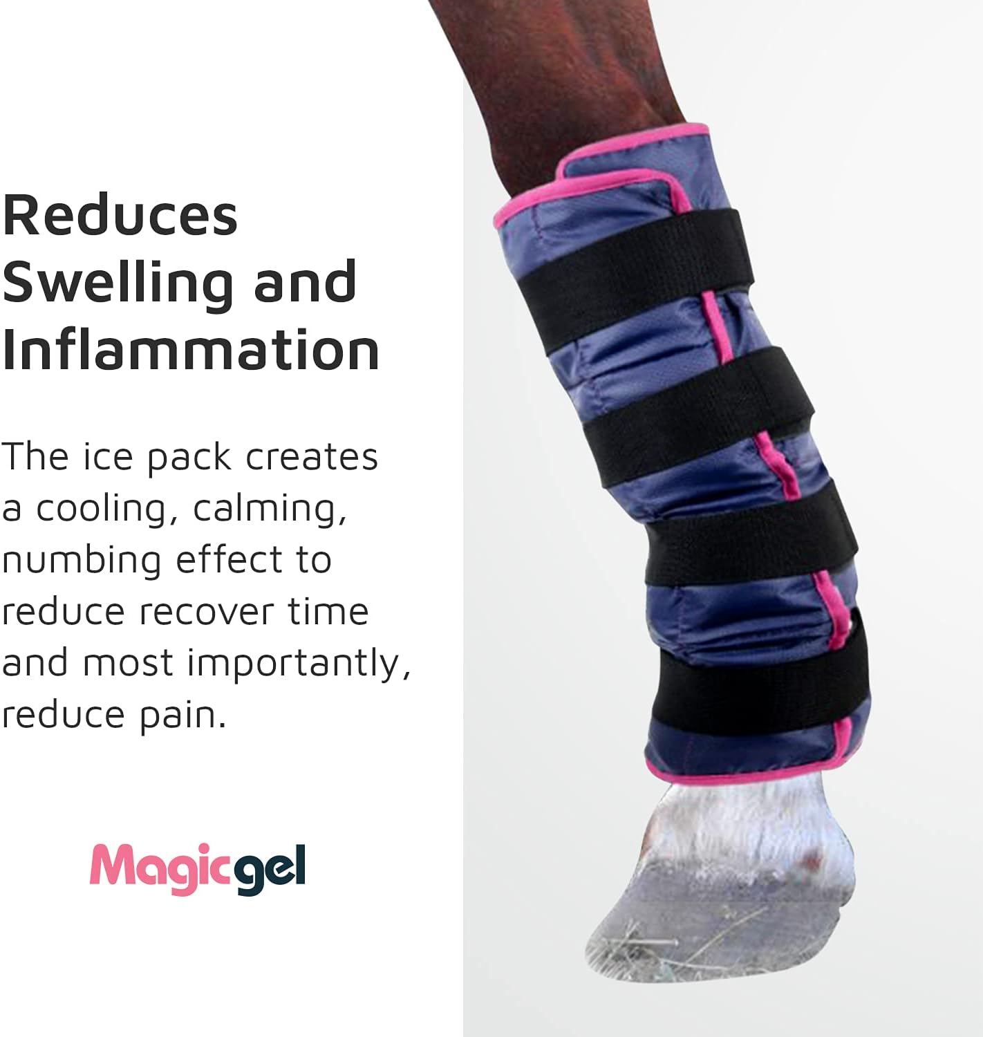 Magic Gel Horse Ice Pack with Carry Case - Twin Ice Boots | Cooling Horse Leg Wraps for Hock, Ankle, Knee, Legs, Boots, and Hooves | Horse Tack, Horse Supplies & Horse Gift Ideas for Horse Lovers