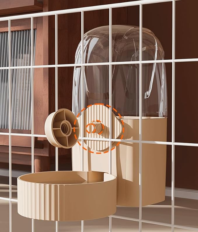 Hanging Cage Automatic Pet Food Water Dispenser 34oz, Large Capacity Feeder Gravity Refill Food and Siphon Suction Water Set for Dog Cat Rabbit Chinchilla and Ferret (Water Dispenser)