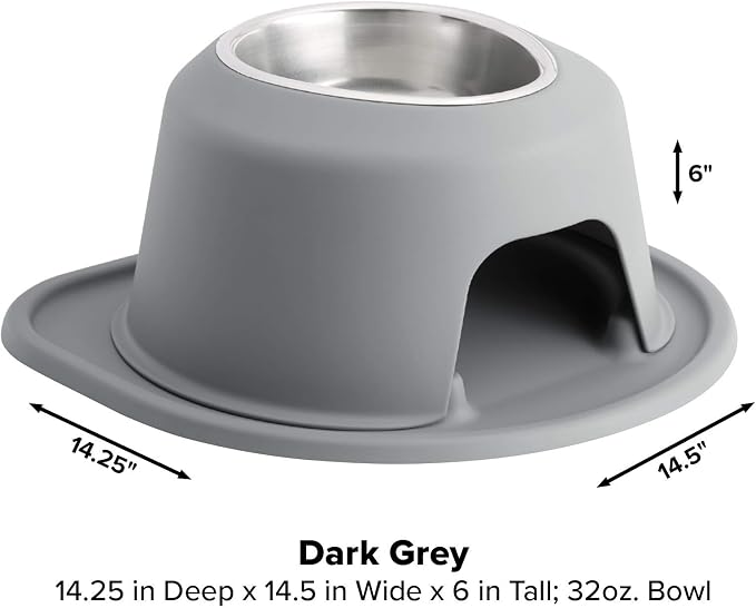 WeatherTech Single High Pet Feeding System - Raised Dog/Cat Bowl - 6" High Stand Dark Grey (SH3206DGDG)