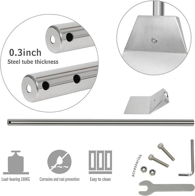 Heavy Duty Stainless Steel Pooper Scooper,Large Spade Poop Scoopwith Long Handle,33.4 inch Scooper for Pet Waste Indoor Outdoor Cleaning Easy Wash (Pooper Scooper Only)