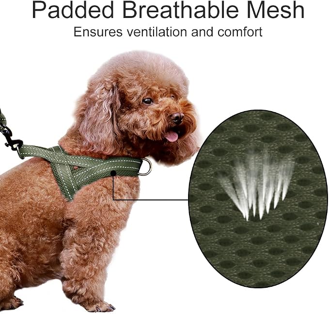Plutus Pet No Pull Dog Harness for Large Dogs, Breathable Mesh Padded | Adjustable Reflective with Handle, Escape Proof, Quick Fit Pet Vest, Front Clip, for Training and Walking, Ranger Green, L